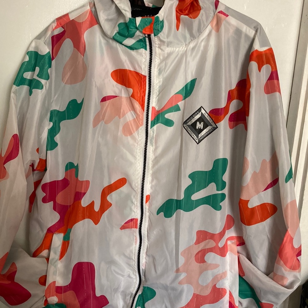 Nylon windbreaker hooded shell jacket, multi color